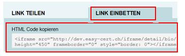 Neue - Link Einbetten